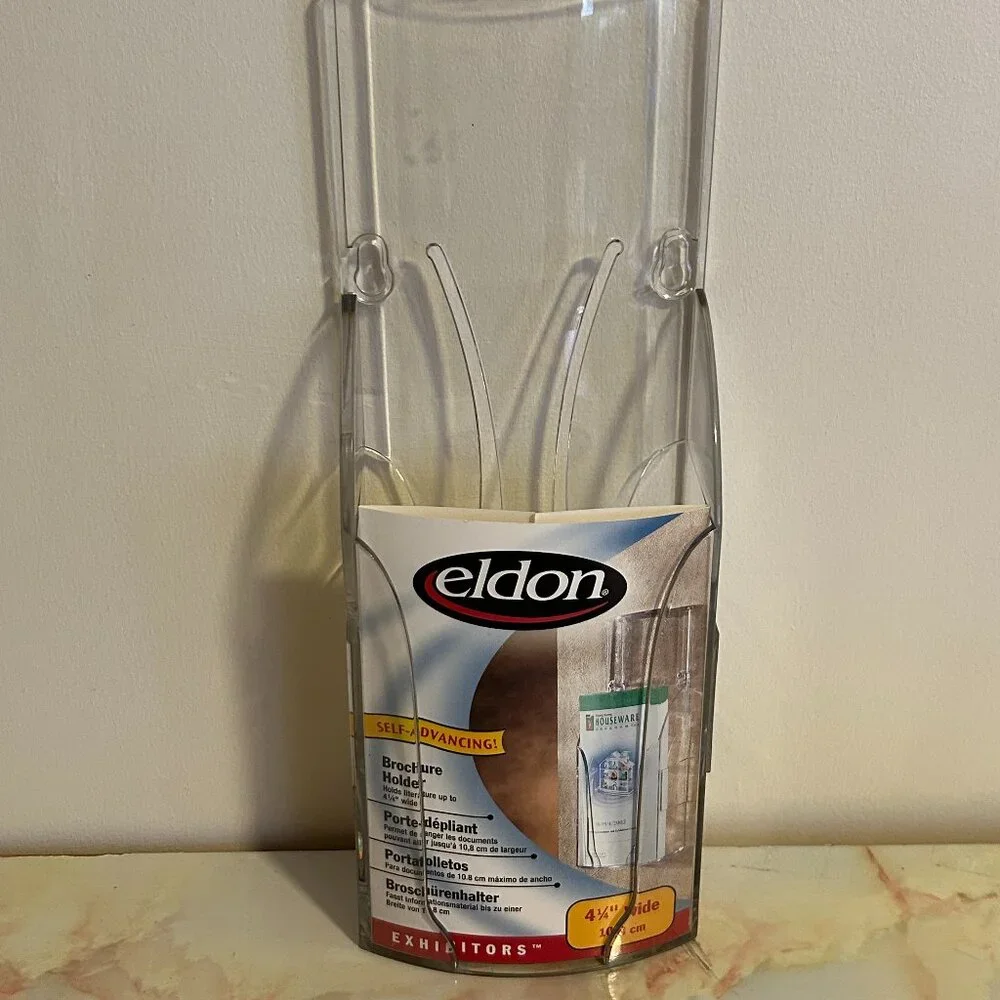 Eldon Clear Acrylic Brochure Holder, SELF ADVANCING, 4-1/2